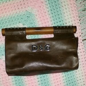 D & G Vintage wooden clutch purse